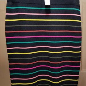 NY&C Black Multicolor Stripe Bodycon Skirt & Top